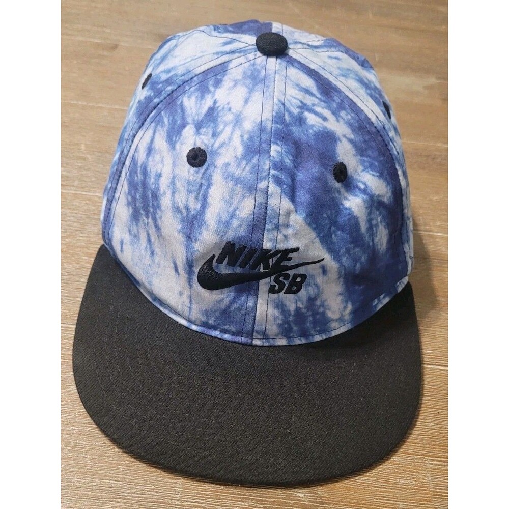 Nike SB Youth Hat Blue Tie Dye Flat Bill Snapback Cap Skateboard Skating